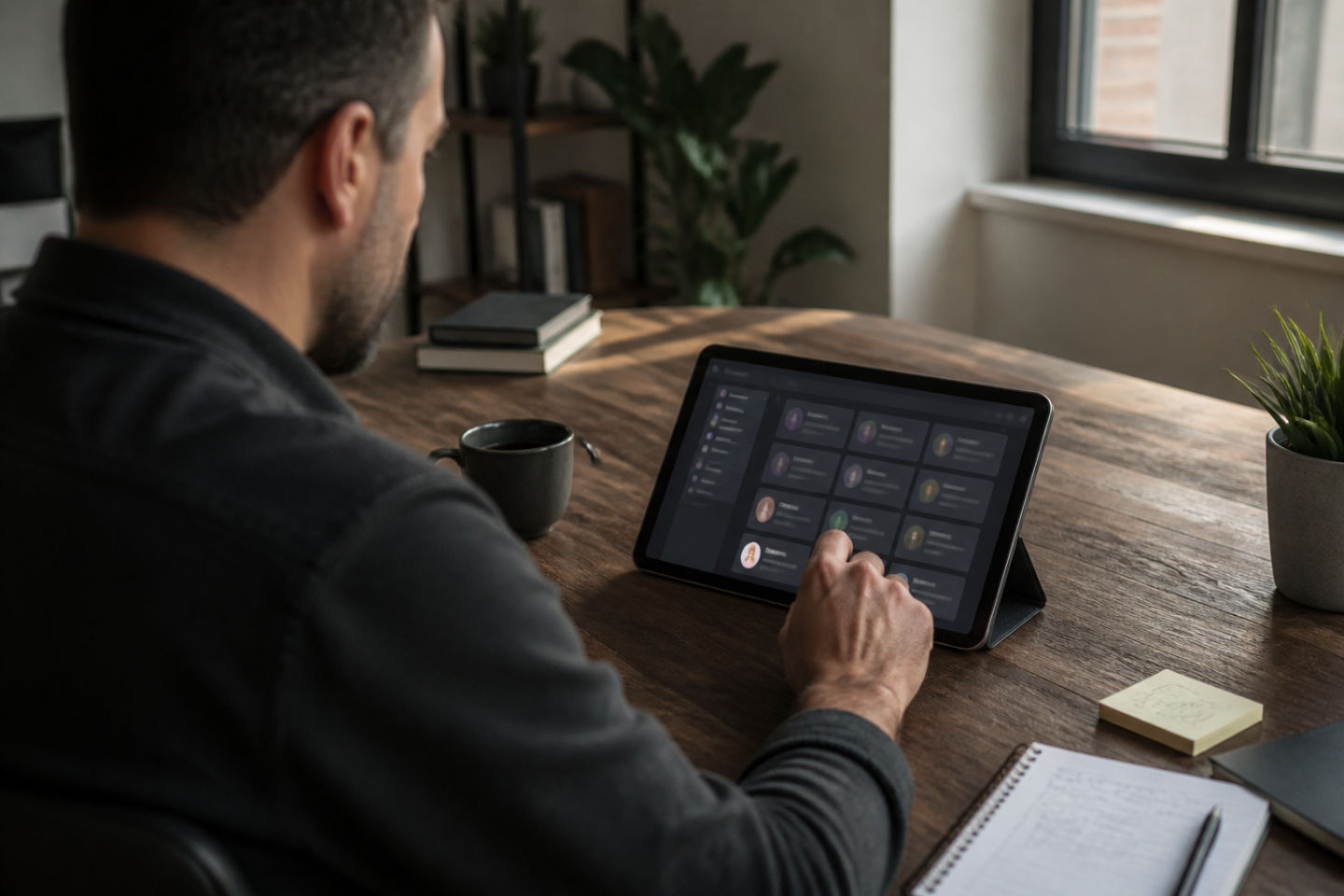 user navigating Oniondir directory on a tablet