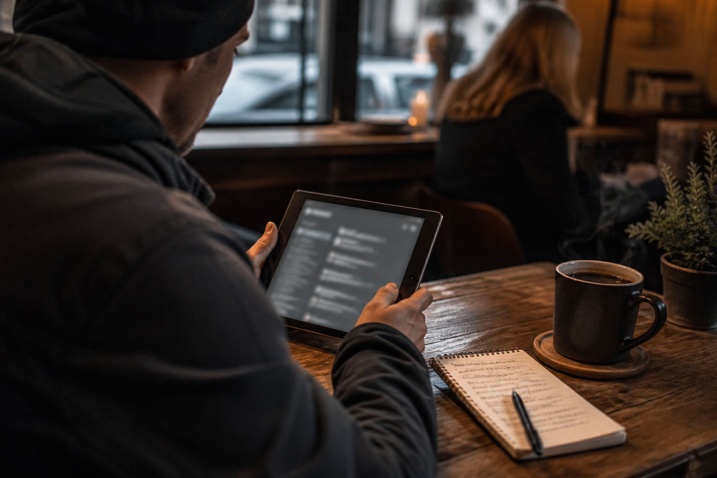 individual exploring onion sites on a tablet