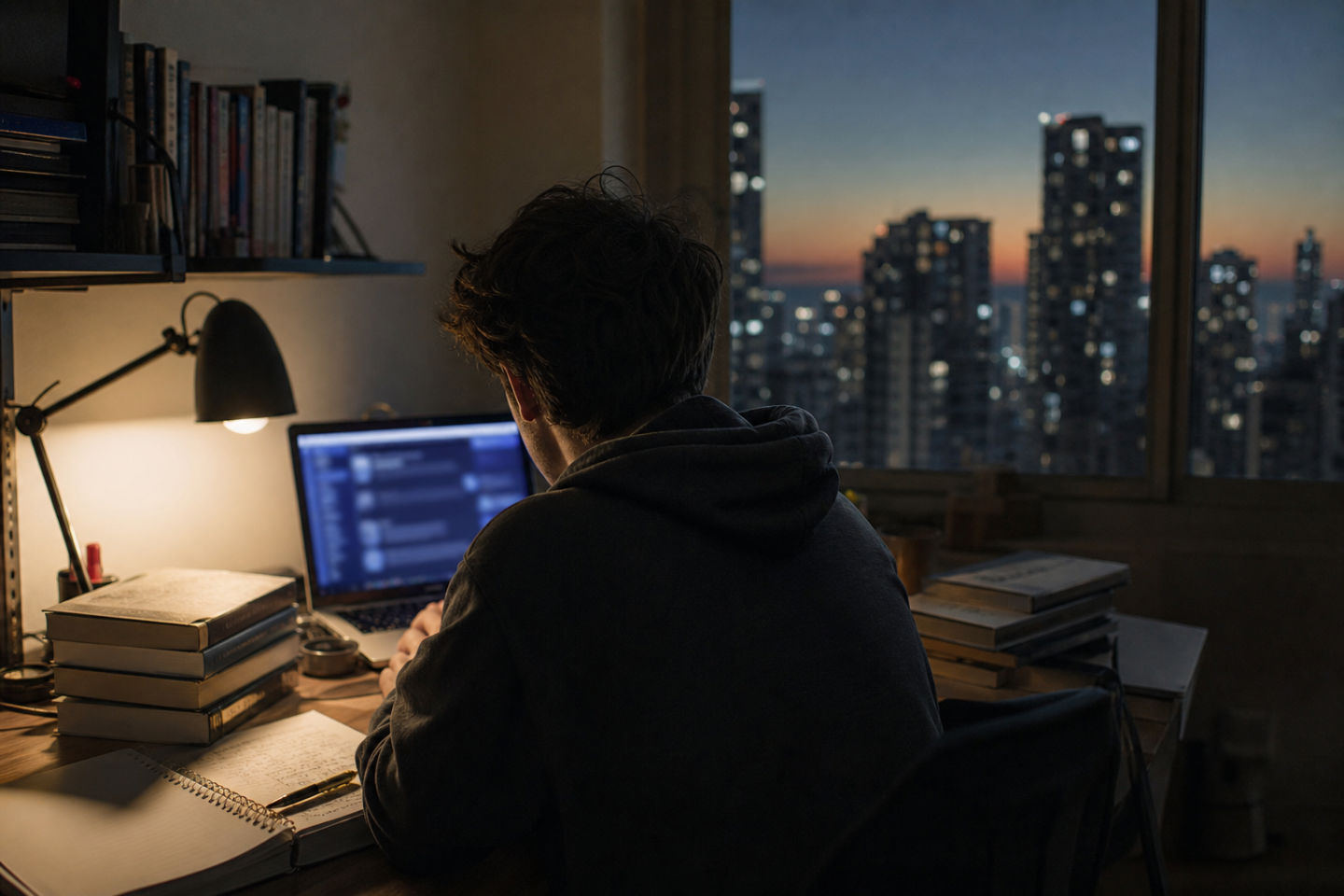 user researching onion websites at home desk