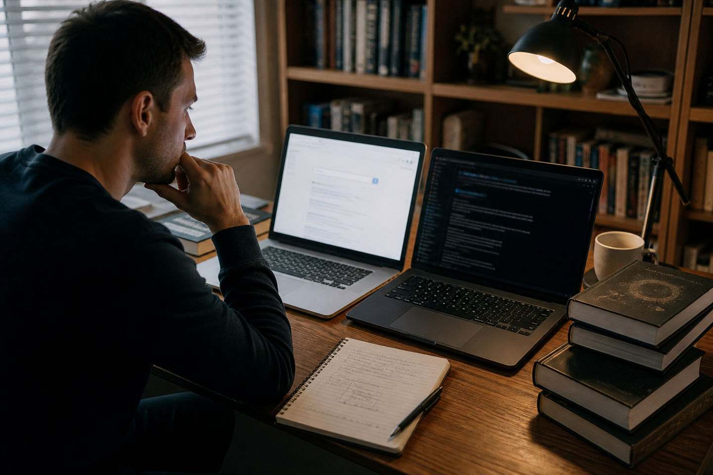 person comparing deep web and dark web