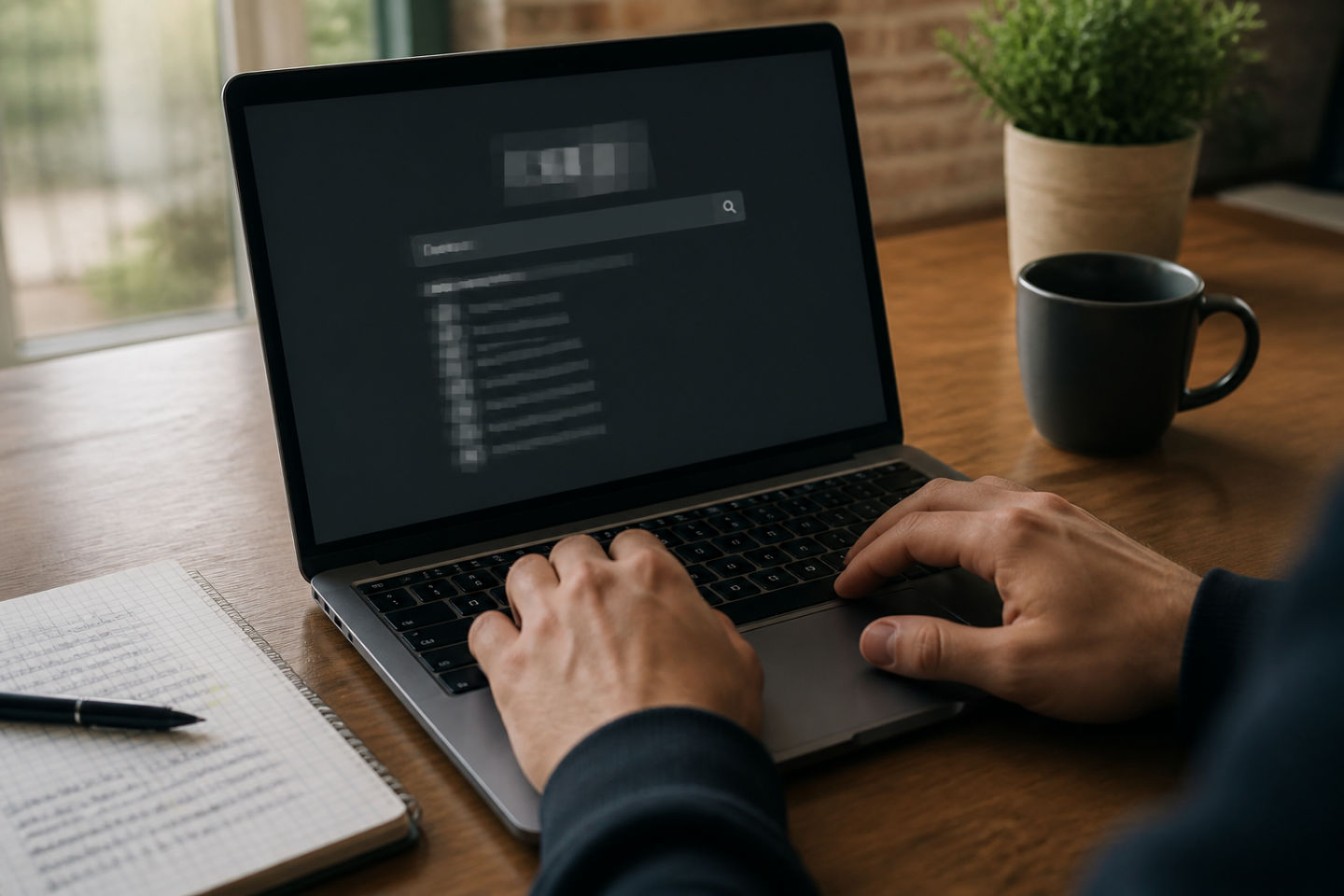 individual using laptop to access dark web safely